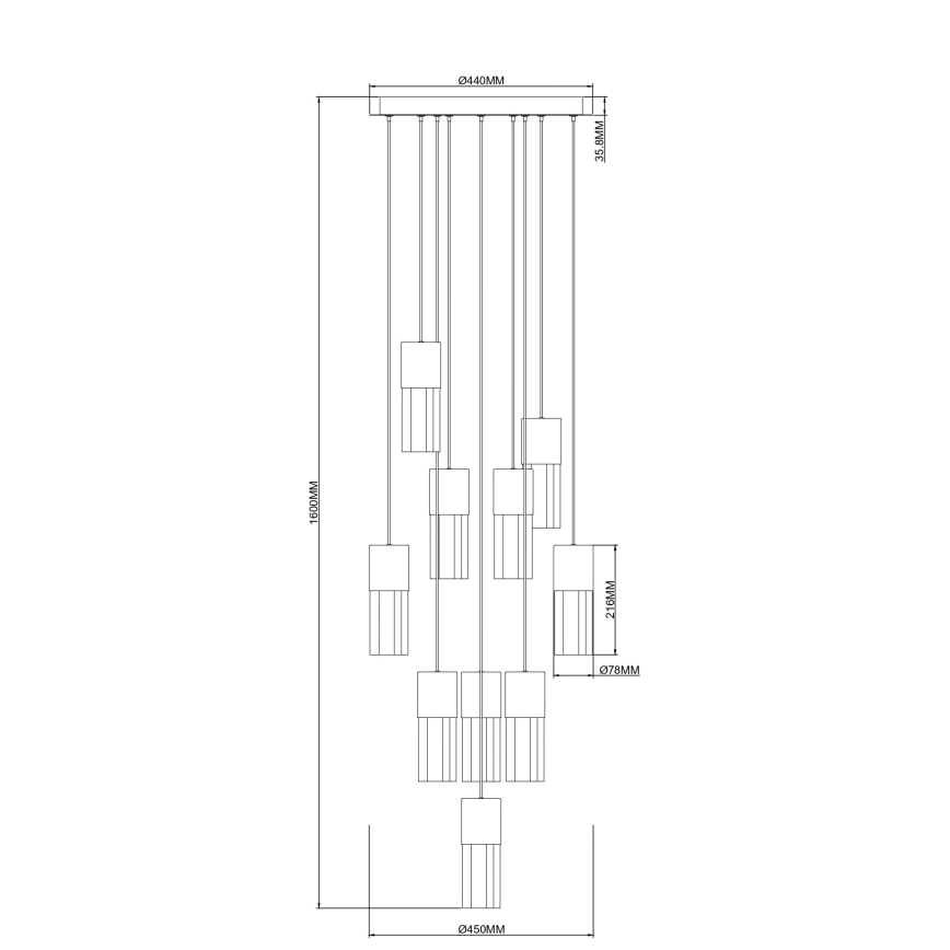 Zuma Line - Lustre LED suspenso por cabo LED/50W/230V, dourado