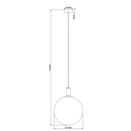 Zuma Line - Candeeiro pendente com cabo 1xE27/25W/230V Ø 30 cm dourado/preto