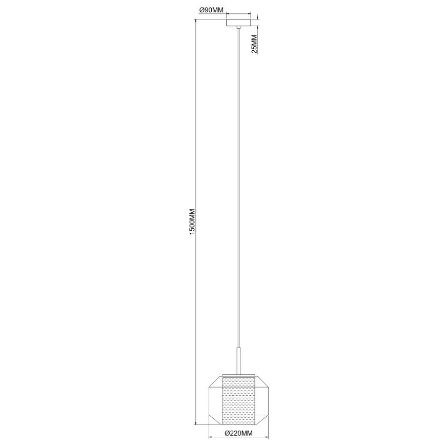 Zuma Line - Pendente com cabo 1xE27/25W/230V, diâmetro 22 cm, dourado/preto