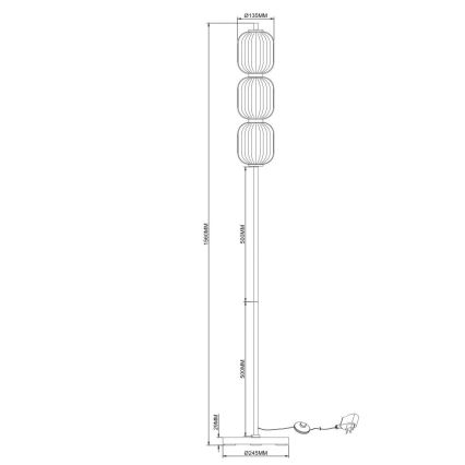 Zuma Line - Candeeiro de pé LED/20W/230V dourado