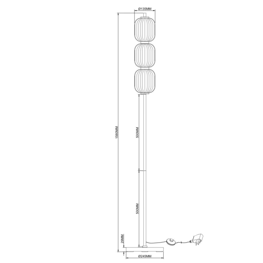 Zuma Line - Candeeiro de pé LED/20W/230V dourado