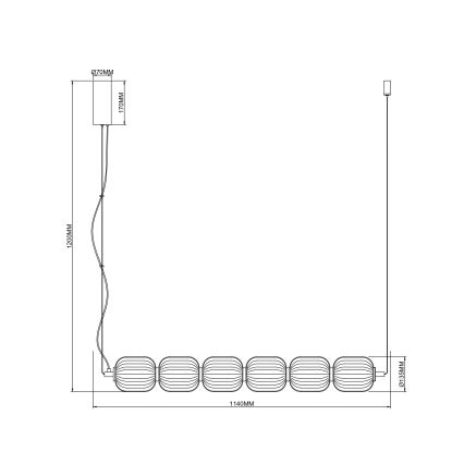 Zuma Line - Lustre LED suspenso por cabo LED/50W/230V dourado