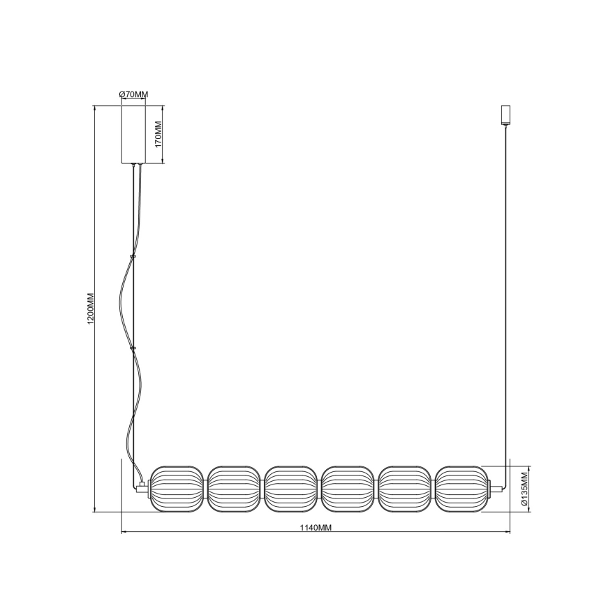 Zuma Line - Lustre LED suspenso por cabo LED/50W/230V dourado