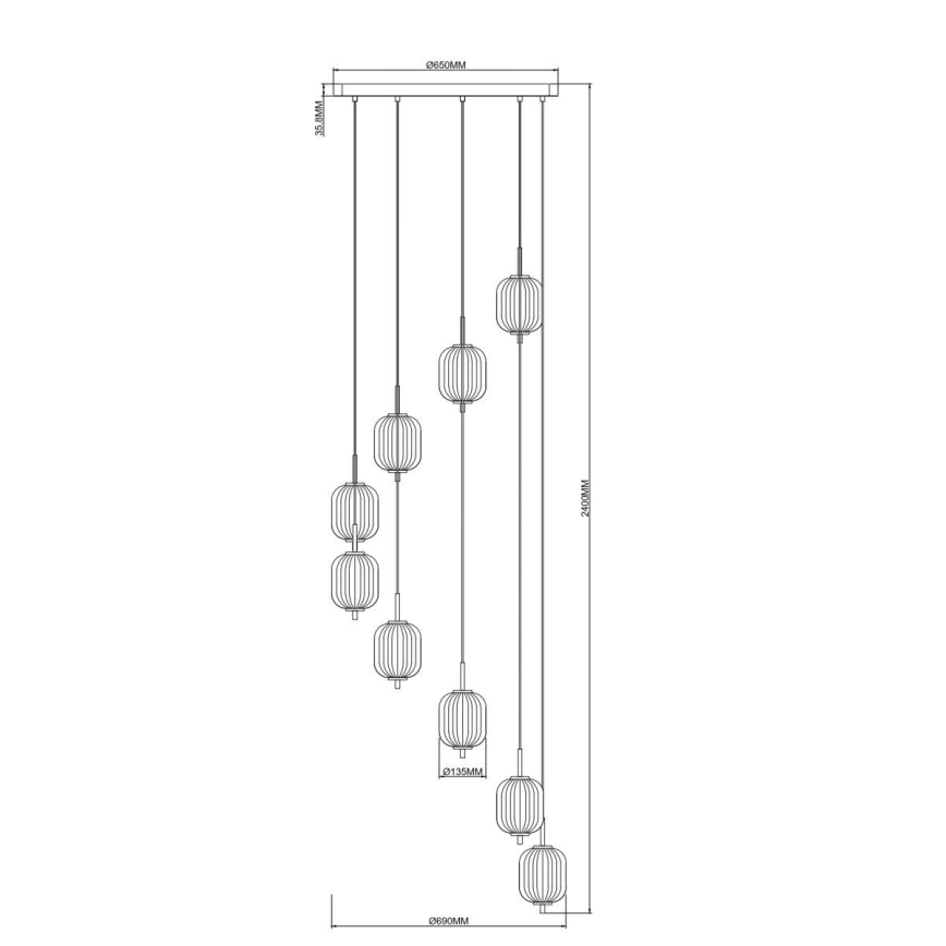 Zuma Line - Lustre LED suspenso por cabo LED/55W/230V Ø 63 cm dourado