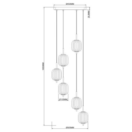 Zuma Line - Lustre LED suspenso por cabo LED/34W/230V, diâmetro 50,5 cm, dourado