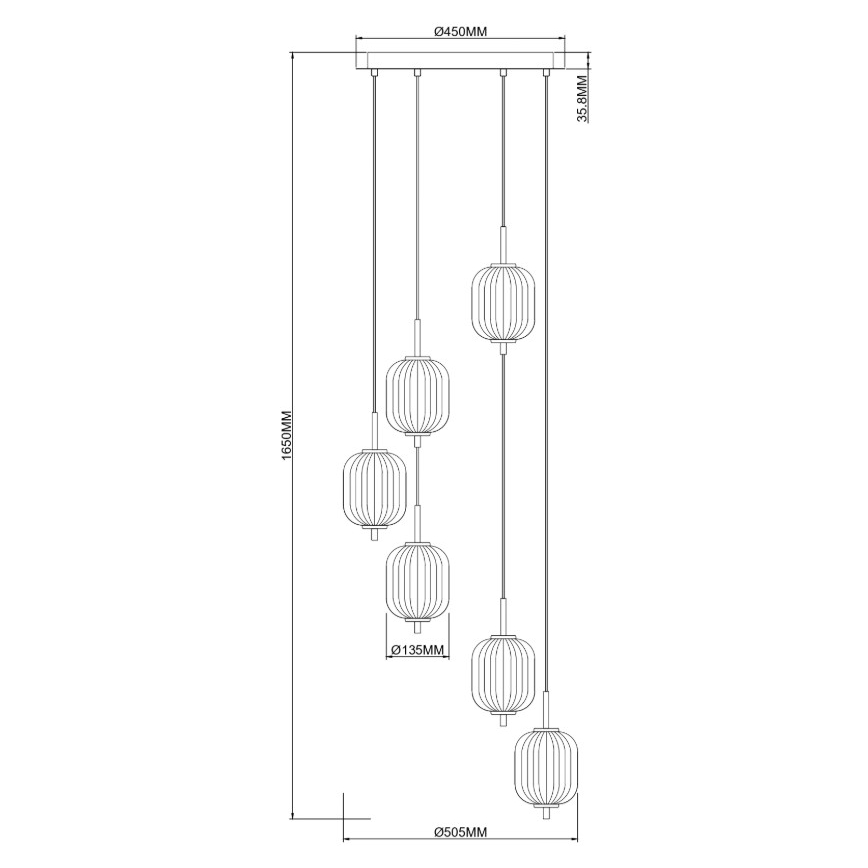 Zuma Line - Lustre LED suspenso por cabo LED/34W/230V, diâmetro 50,5 cm, dourado