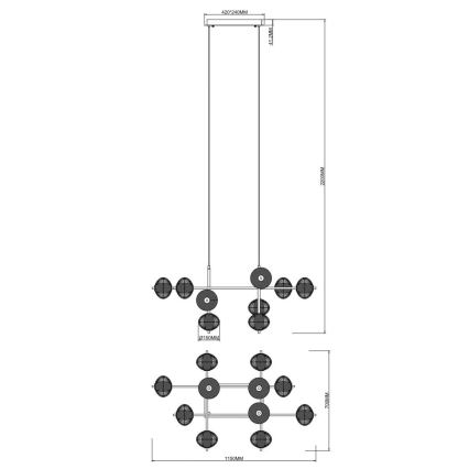 Zuma Line - Lustre LED suspenso por cabo LED/63W/230V dourado