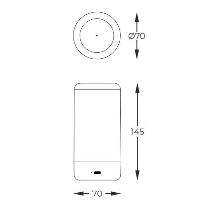 Zuma Line - Lâmpada de mesa recarregável LED dimmerizável LED/0,5W/230V preta IP54