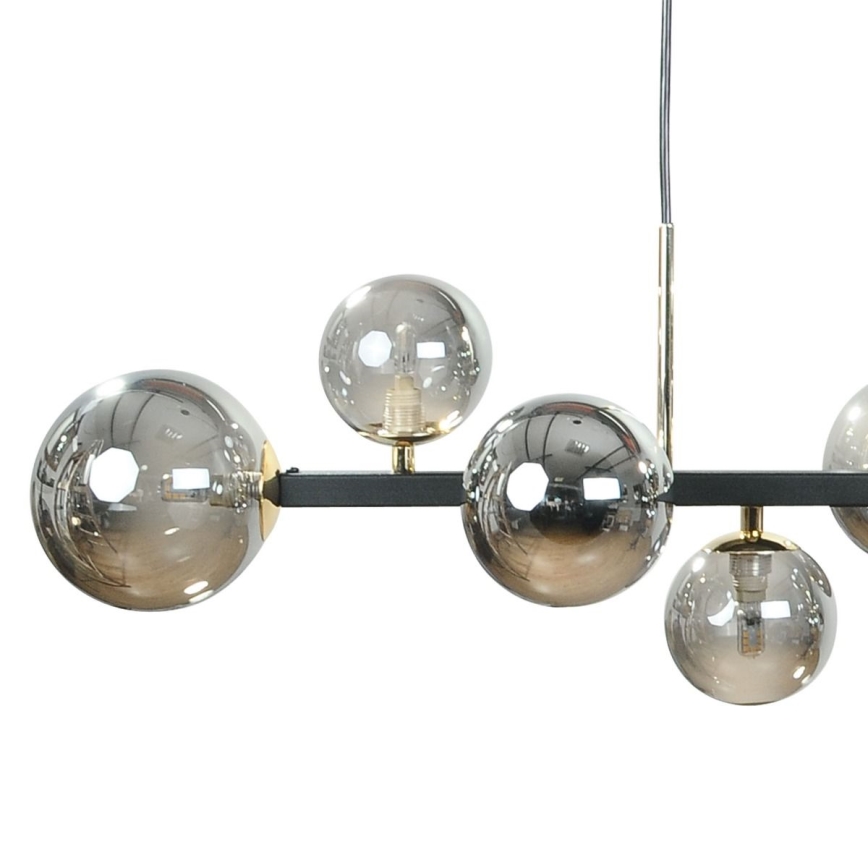 Zuma Line - Lustre suspenso por cabo 10xG9/8W/230V preto/preto fumê