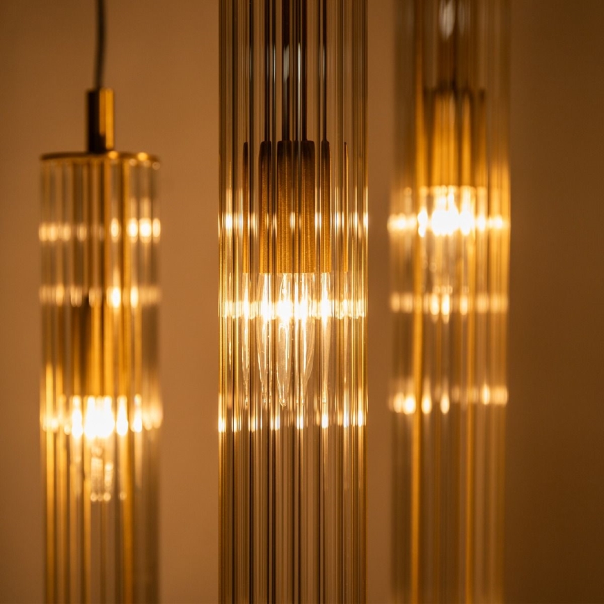 Zuma Line - Lustre suspenso por cabo 3xE14/7W/230V dourado