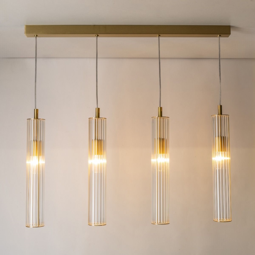 Zuma Line - Lustre suspenso com cabo 4xE14/7W/230V dourado