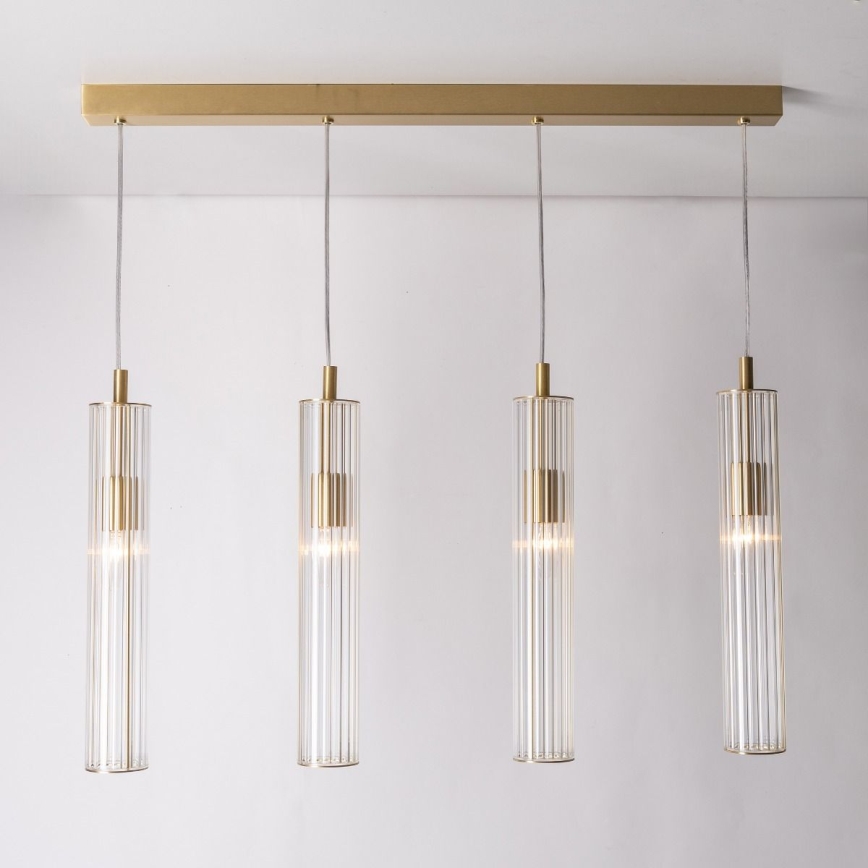 Zuma Line - Lustre suspenso com cabo 4xE14/7W/230V dourado