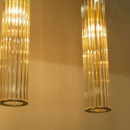 Zuma Line - Lustre suspenso com cabo 4xE14/7W/230V dourado
