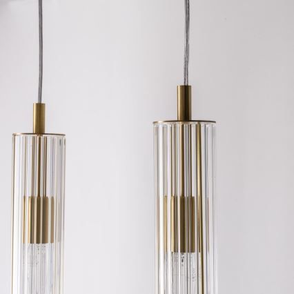 Zuma Line - Lustre suspenso com cabo 4xE14/7W/230V dourado
