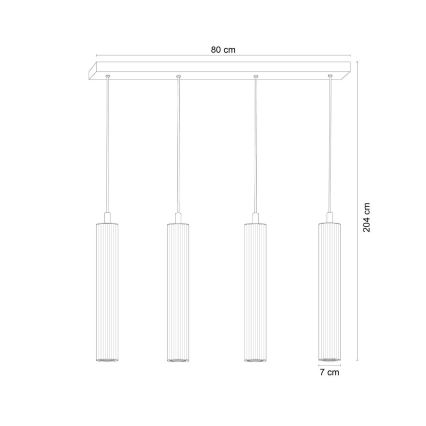 Zuma Line - Lustre suspenso com cabo 4xE14/7W/230V dourado