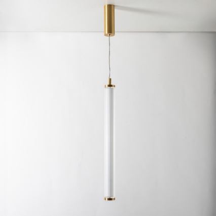 Zuma Line - Lustre LED regulável suspenso por cabo LED/26W/230V 2700-6500K dourado + controlo remoto