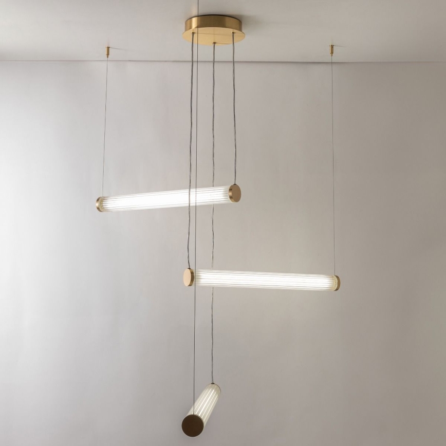Zuma Line - Lustre LED dimerizável em cabo LED/64W/230V 2700-6500K dourado + controlo remoto