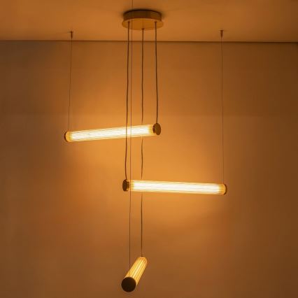 Zuma Line - Lustre LED dimerizável em cabo LED/64W/230V 2700-6500K dourado + controlo remoto