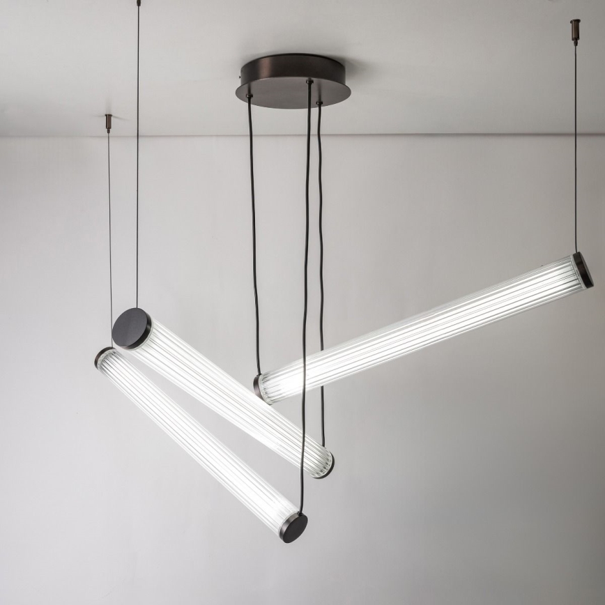 Zuma Line - Lustre LED dimerizável suspenso por cabo LED/64W/230V 2700-6500K preto + controlo remoto