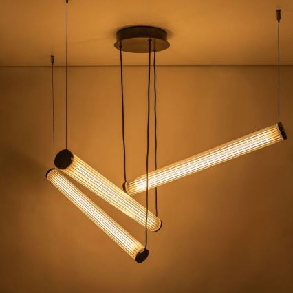 Zuma Line - Lustre LED dimerizável suspenso por cabo LED/64W/230V 2700-6500K preto + controlo remoto
