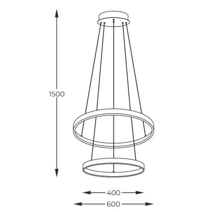 Zuma Line - Candeeiro suspenso LED LED/50W/230V 3000/4000/6000K diâmetro 60 cm preto