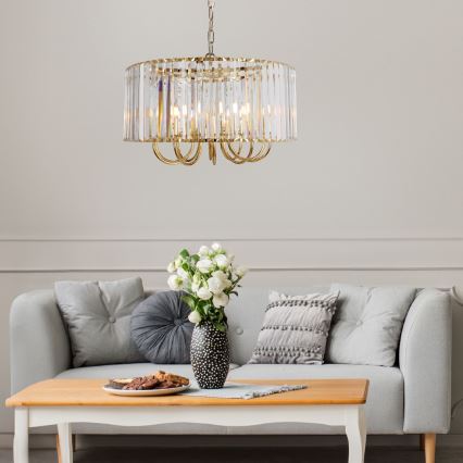 Zuma Line - Candeeiro suspenso 6xE14/40W/230V dourado