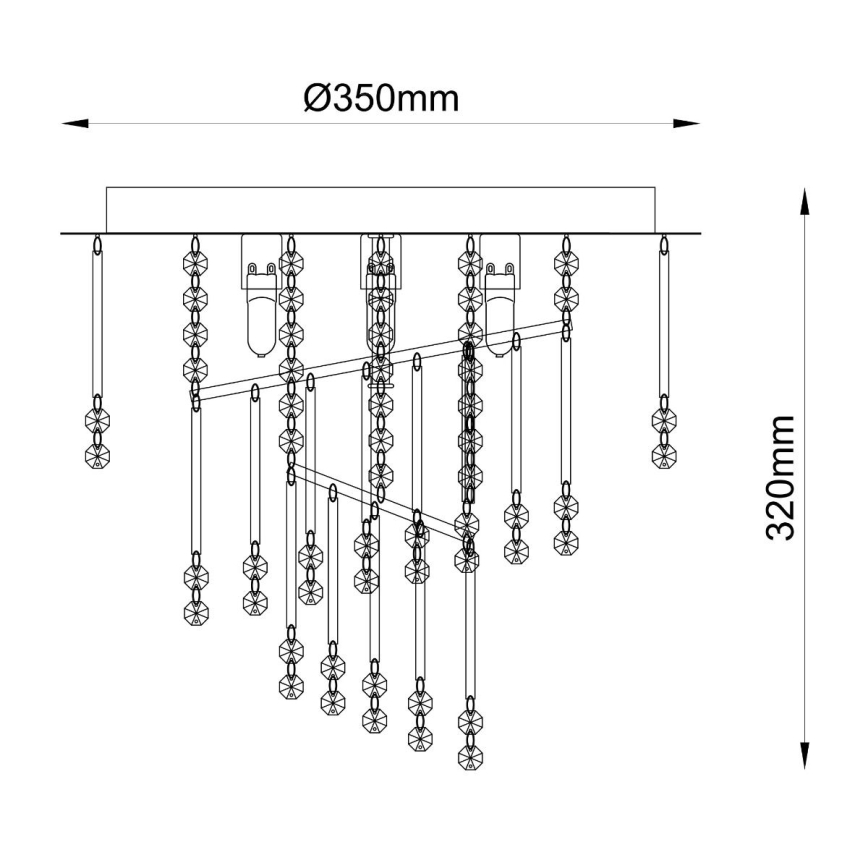 Zuma Line - Candeeiro de teto 4xG9/25W/230V, diâmetro 35 cm, cromo brilhante/vidro transparente