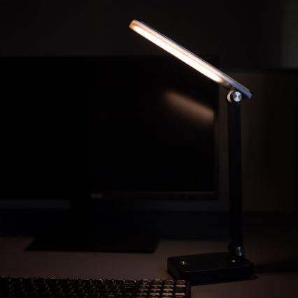 Zuma Line - Lâmpada de mesa recarregável LED/8W/1200 mAh 3000/4500/6000K CRI 90 preta