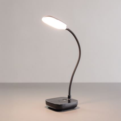 Zuma Line - Candeeiro de mesa LED/7W/1200 mAh 3000/4500/6000K preto