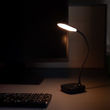 Zuma Line - Candeeiro de mesa LED/7W/1200 mAh 3000/4500/6000K preto