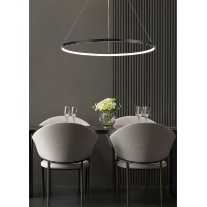 Zuma Line - Lustre LED suspenso por cabo LED/36W/230V 3000/4000/6000K diâmetro 80 cm preto