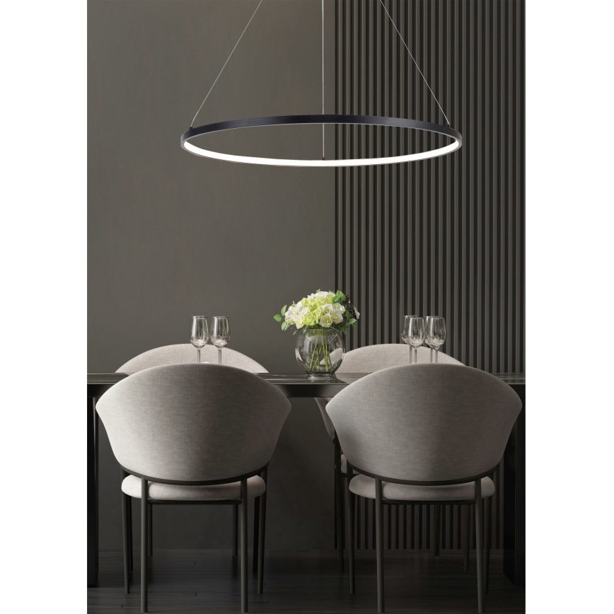 Zuma Line - Lustre LED suspenso por cabo LED/36W/230V 3000/4000/6000K diâmetro 80 cm preto