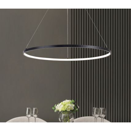 Zuma Line - Lustre LED suspenso por cabo LED/36W/230V 3000/4000/6000K diâmetro 80 cm preto