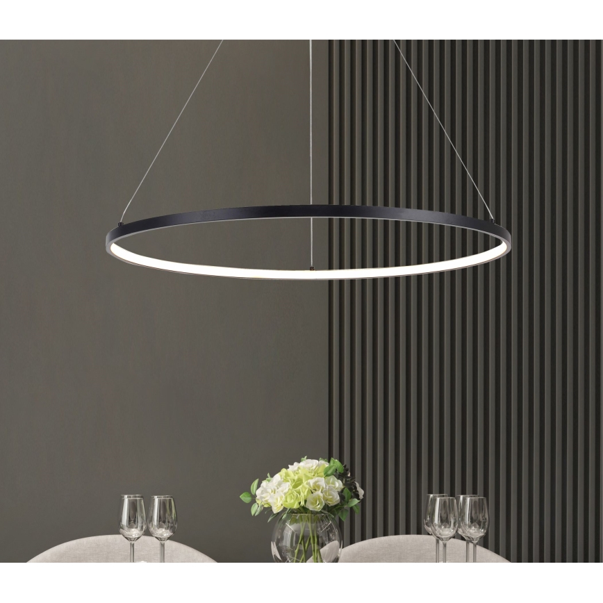 Zuma Line - Lustre LED suspenso por cabo LED/36W/230V 3000/4000/6000K diâmetro 80 cm preto