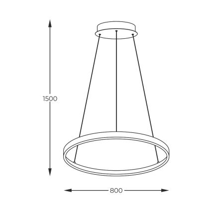 Zuma Line - Lustre LED suspenso por cabo LED/36W/230V 3000/4000/6000K diâmetro 80 cm preto