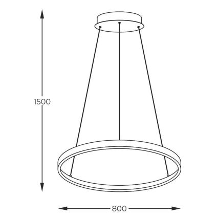 Zuma Line - Lustre LED suspenso em cabo LED/36W/230V 3000/4000/6000K diâmetro 80 cm dourado