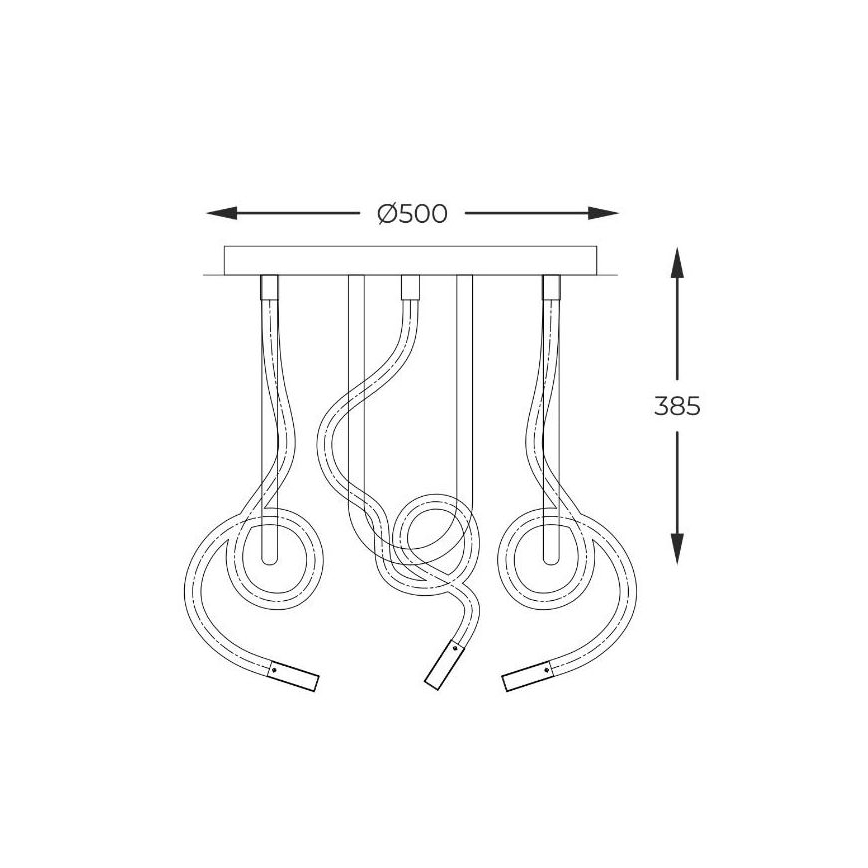 Zuma Line - Candeeiro  integrado LED LED/45W/230V 3000/4000/6000K preto