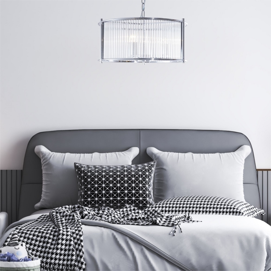 Zuma Line - Candeeiro suspenso 3xE27/40W/230V cromado brilhante