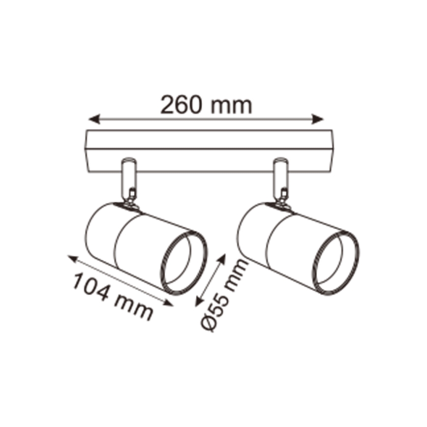 Zuma Line - Foco 2xGU10/50W/230V preto/dourado