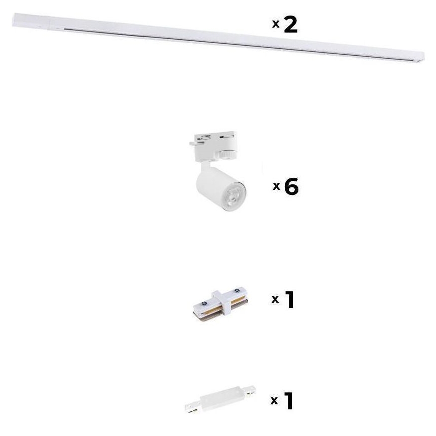 Zuma Line - Spot embutido para sistema de trilhos 6xGU10/10W/230V branco + acessórios para trilhos