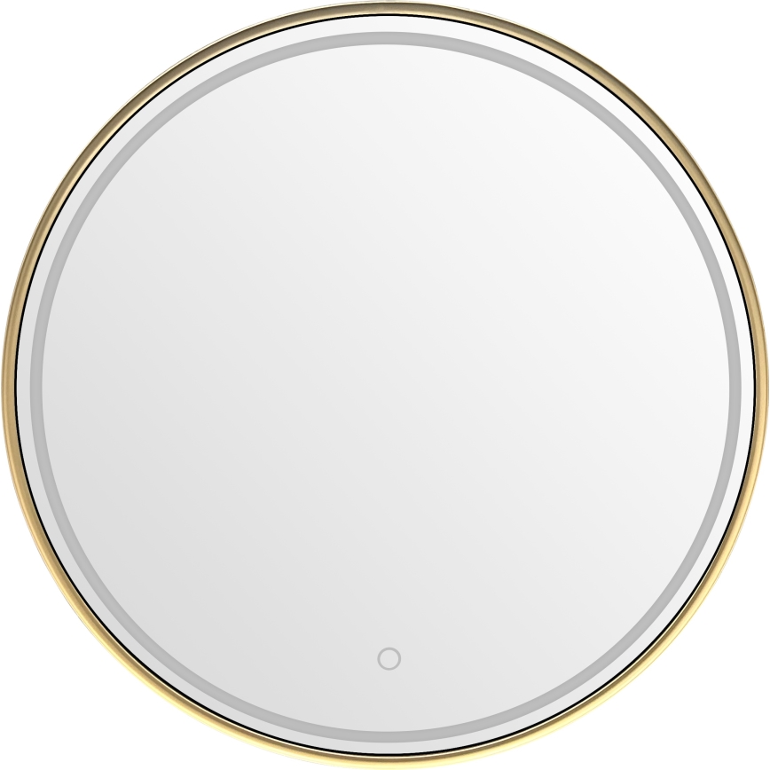 Zuma Line - Espelho de parede para casa de banho com retroiluminação LED, 36W, 230V, 3000/4000/6000K, Ø 80 cm, IP44, acabamento dourado