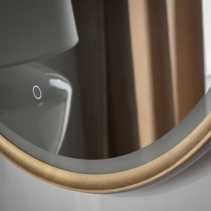Zuma Line - Espelho de parede para casa de banho com iluminação LED integrada/36W/230V 3000/4000/6000K Ø 80 cm IP44 latão