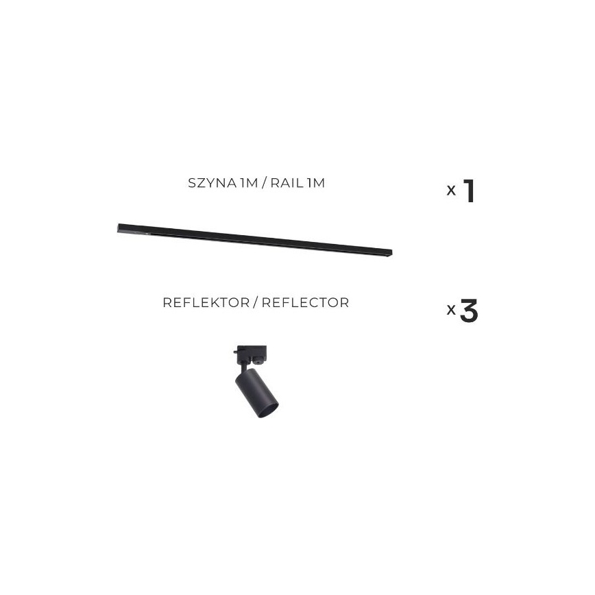 Zuma Line - Spot para sistema de trilhos 3xGU10/35W/230V preto