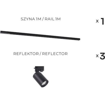 Zuma Line - Foco para sistema de trilhos 3xGU10/35W/230V preto