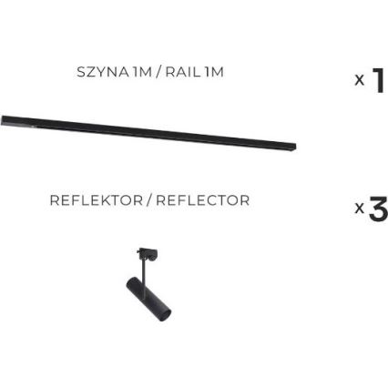 Zuma Line - Foco para sistema de trilho 3xGU10/35W/230V preto