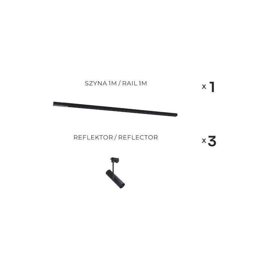 Zuma Line - Foco para sistema de trilho 3xGU10/35W/230V preto