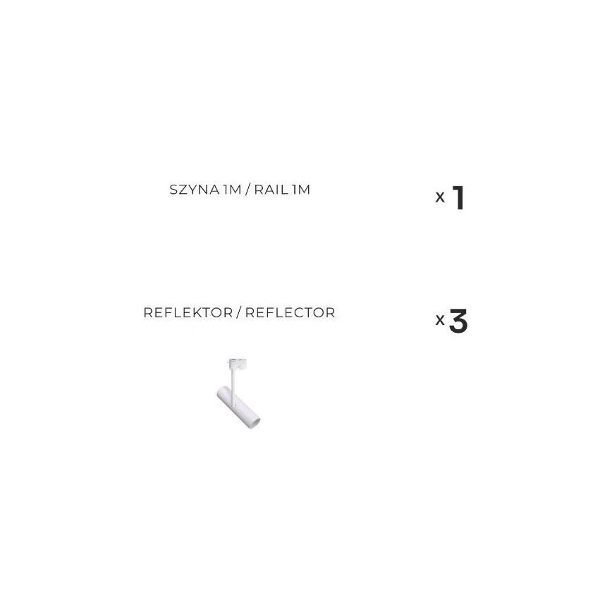Zuma Line - Luminária direcional para sistema de trilhos 3xGU10/35W/230V branca