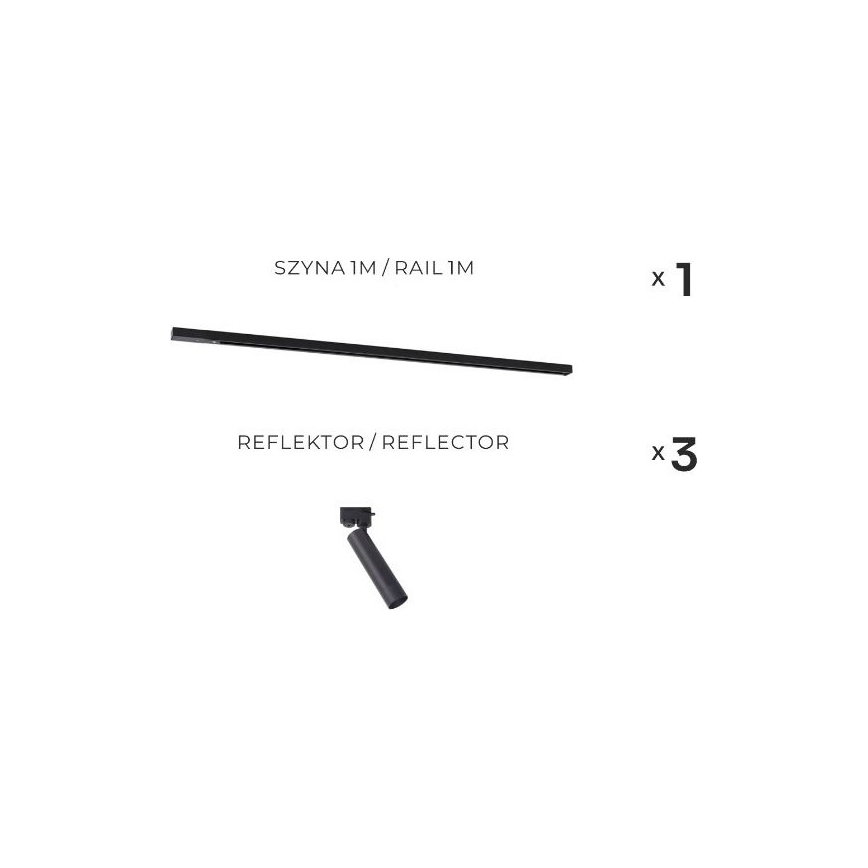 Zuma Line - Foco para calha 3x GU10/35W/230V, preto