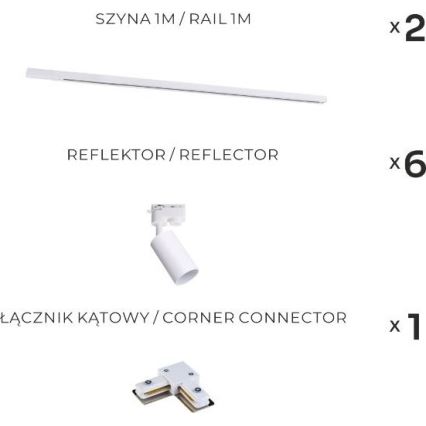 Zuma Line - Foco para sistema de calha 6xGU10/35W/230V branco