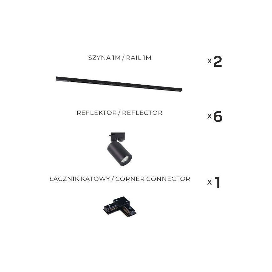 Zuma Line - Luminária direcional para trilho 6xGU10/35W/230V preta